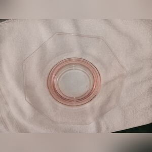Vintage Pink Octagonal Glass Plate